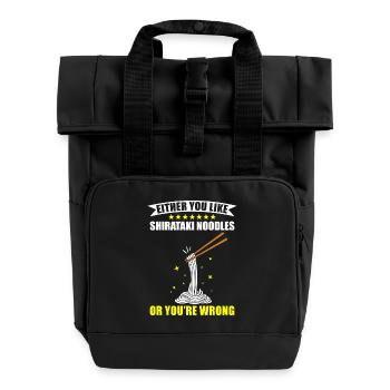 Shiritaki Noodles - Roll Top Backpack with Two Handles - black - Front