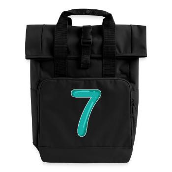 7 - Sieben - Rolltop Rucksack mit zwei Griffen - Schwarz - Vorne