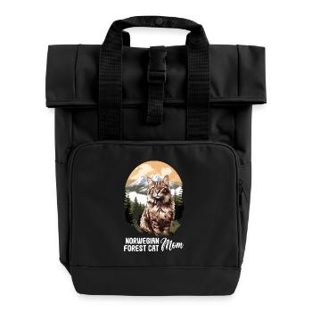 Norwegian Forest Cat - Rolltop Rucksack mit zwei Griffen - Schwarz - Vorne