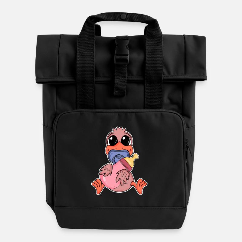 Bébé poulet - Sac à dos Roll Top à deux anses - noir