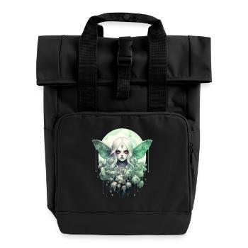 Fairycore gothique lune fée Grunge E-Girl cadeau - Sac à dos Roll Top à deux anses - noir - Devant