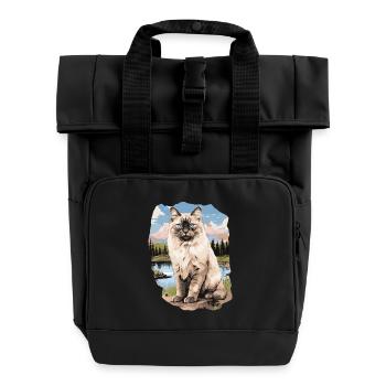 Ragdoll - Rolltop Rucksack mit zwei Griffen - Schwarz - Vorne