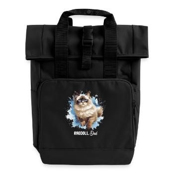 Ragdoll - Rolltop Rucksack mit zwei Griffen - Schwarz - Vorne