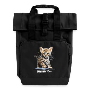Savannah - Roll Top Backpack with Two Handles - black - Front