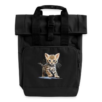 Savannah - Roll Top Backpack with Two Handles - black - Front