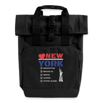 New York City Five Boroughs Love New York Bronx - Roll Top Backpack with Two Handles - black - Front