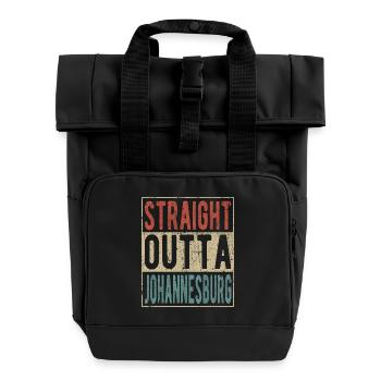 Direkt aus Johannesburg heraus - Rolltop Rucksack mit zwei Griffen - Schwarz - Vorne