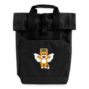 Ailes d’ange chat - Sac à dos Roll Top à deux anses - noir - Devant