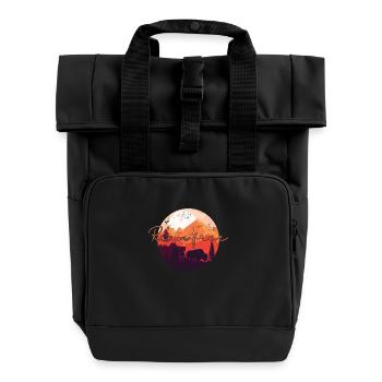 roam free Bison Tier - Rolltop Rucksack mit zwei Griffen - Schwarz - Vorne