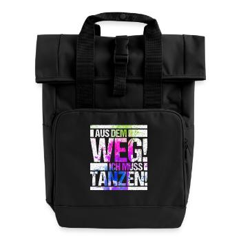 Tänzerin Festival Aus dem Weg ich muss tanzen - Rolltop Rucksack mit zwei Griffen - Schwarz - Vorne