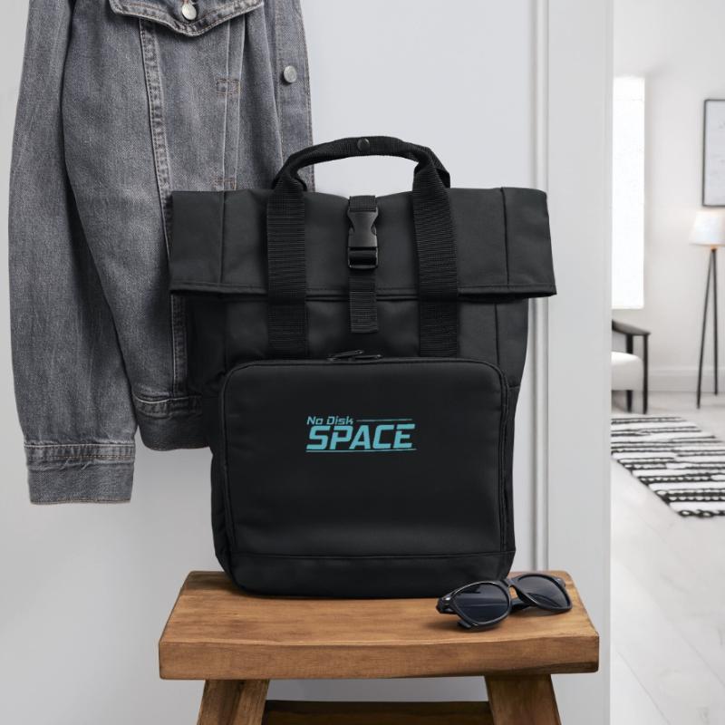 No Disk Space retro memory module Roll Top Backpack with Two Handles