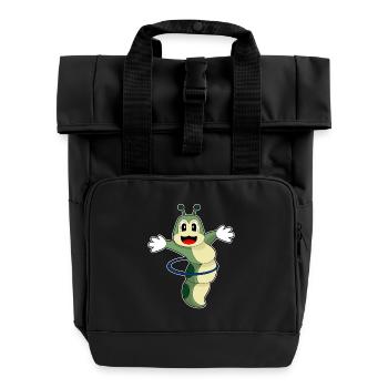 Caterpillar Fitness Hoop Workout Gymnastics - Roll Top Backpack with Two Handles - black - Front