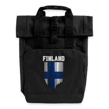Flag of Finland, Finnish pride - Roll Top Backpack with Two Handles - black - Front