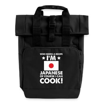 Japanese Cuisine Cook Chef I´m Japanese Of Course - Roll Top Backpack with Two Handles - black - Front