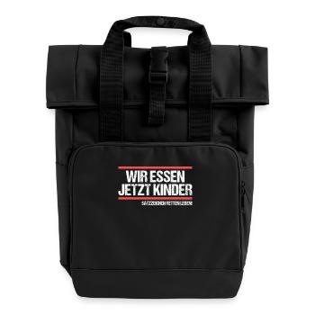 Wir essen jetzt Kinder Grammatik Deutschlehrer - Rolltop Rucksack mit zwei Griffen - Schwarz - Vorne