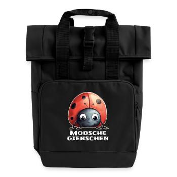 Modschegiebchen Marienkäfer Sächsisch Geschenk - Rolltop Rucksack mit zwei Griffen - Schwarz - Vorne