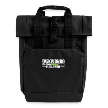Taekwondo Loading Please Wait Kampfsport - Rolltop Rucksack mit zwei Griffen - Schwarz - Vorne