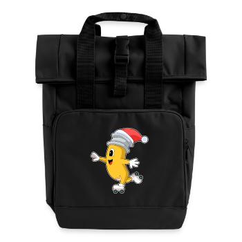 Bleistift Weihnachten Rollschuhe - Rolltop Rucksack mit zwei Griffen - Schwarz - Vorne