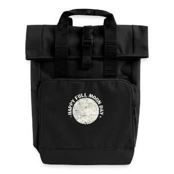 Happy Full Moon Day Nacht Himmel - Rolltop Rucksack mit zwei Griffen - Schwarz - Vorne
