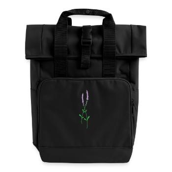 Lila Lavendel Kräuter Pflanze - Rolltop Rucksack mit zwei Griffen - Schwarz - Vorne