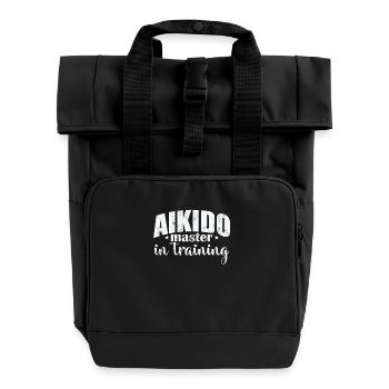 Aikido Master in Training Kampfsport - Rolltop Rucksack mit zwei Griffen - Schwarz - Vorne