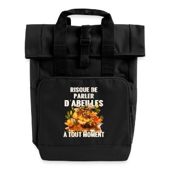 Apiculteur cadeau humour risque de parler abeilles - Sac à dos Roll Top à deux anses - noir - Devant