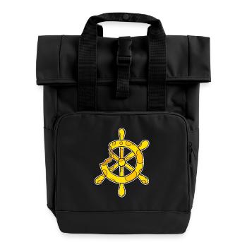 Steering Wheel Captain Cheese - Roll Top Backpack with Two Handles - black - Front