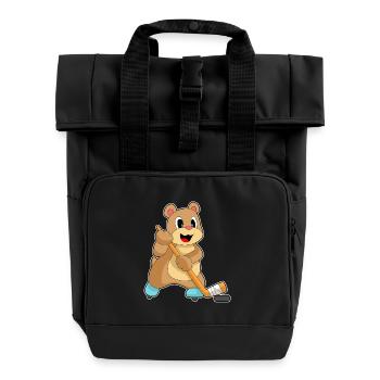 Bear Ice Hockey Ice Hockey Stick - Roll Top Backpack with Two Handles - black - Front