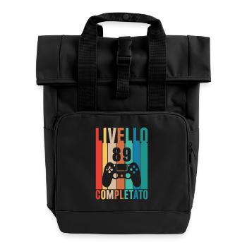 Level 89 Freigeschaltet 89 Geburtstag - Rolltop Rucksack mit zwei Griffen - Schwarz - Vorne
