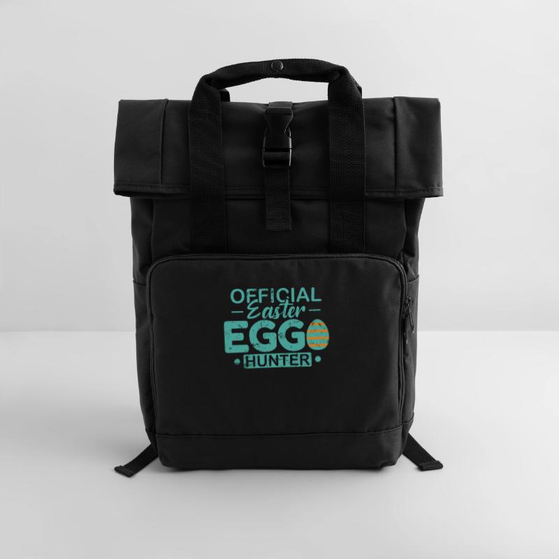 Official Easter Egg Hunter Easter Bunny Roll Top Backpack with Two Handles