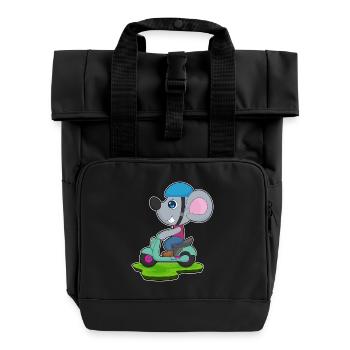 Trottinette souris - Sac à dos Roll Top à deux anses - noir - Devant