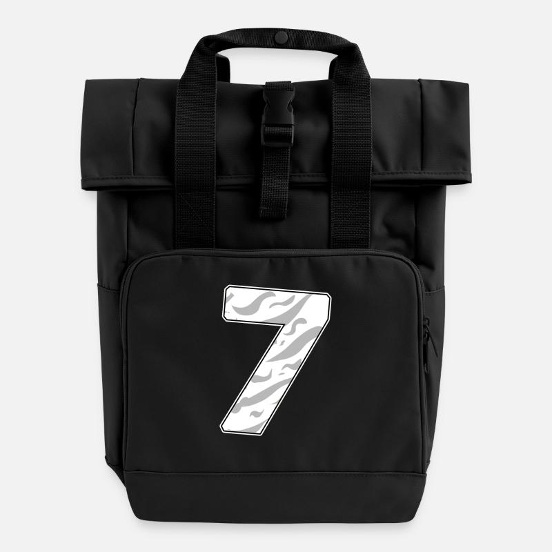 7 - Roll Top Backpack with Two Handles - black