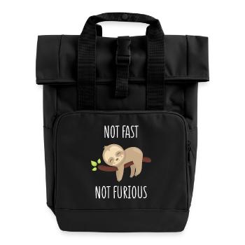 Not Fast, Not Furious - Roll Top Backpack with Two Handles - black - Front