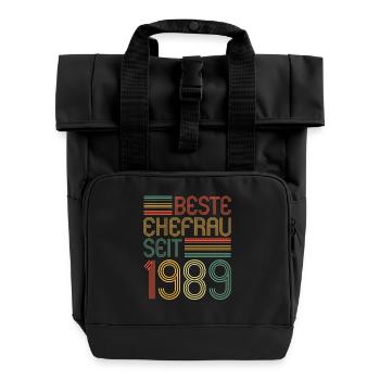 Meilleure épouse depuis 1989 35e anniversaire de mariage - Sac à dos Roll Top à deux anses - noir - Devant