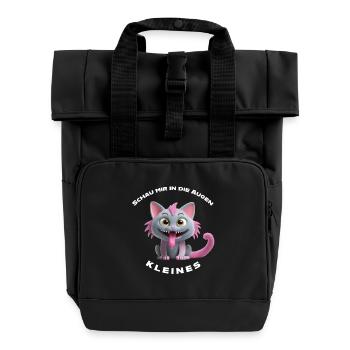 Regarde-moi dans les yeux petit - Sac à dos Roll Top à deux anses - noir - Devant
