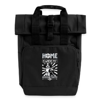 Zuhause - Braque d'Auvergne - Rolltop Rucksack mit zwei Griffen - Schwarz - Vorne