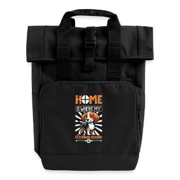 Zuhause - Estnische Bracke - Rolltop Rucksack mit zwei Griffen - Schwarz - Vorne