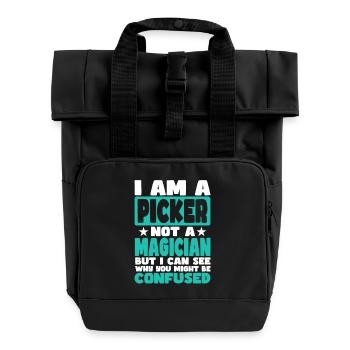Kommissionierer - Rolltop Rucksack mit zwei Griffen - Schwarz - Vorne