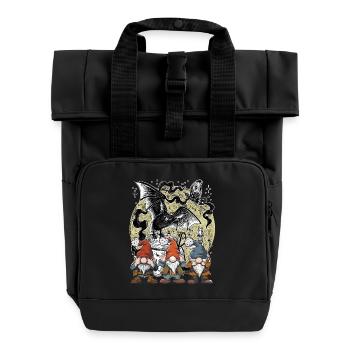 Fledermaus Geisterstunde Zwerge Zauberei Märchen - Rolltop Rucksack mit zwei Griffen - Schwarz - Vorne