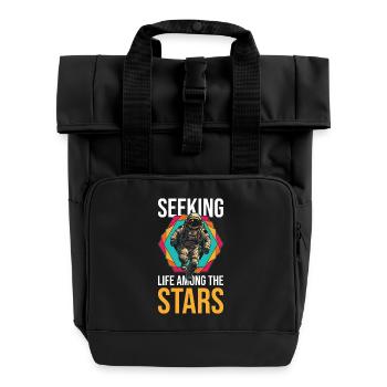 Citation inspirante de l’espace astronaute - Sac à dos Roll Top à deux anses - noir - Devant