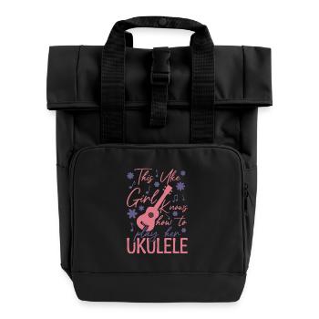 Uke Girl - Rolltop Rucksack mit zwei Griffen - Schwarz - Vorne