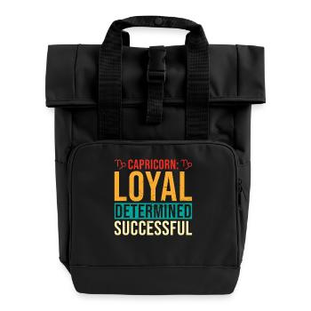 Capricorn Character Zodiac Star Sign Capricorn - Roll Top Backpack with Two Handles - black - Front
