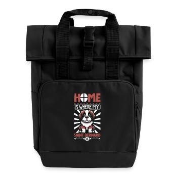 Home - St. Bernard - Roll Top Backpack with Two Handles - black - Front