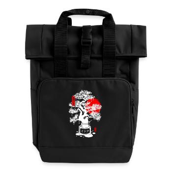 Encre bonsai japonais - Blanc - Sac à dos Roll Top à deux anses - noir - Devant