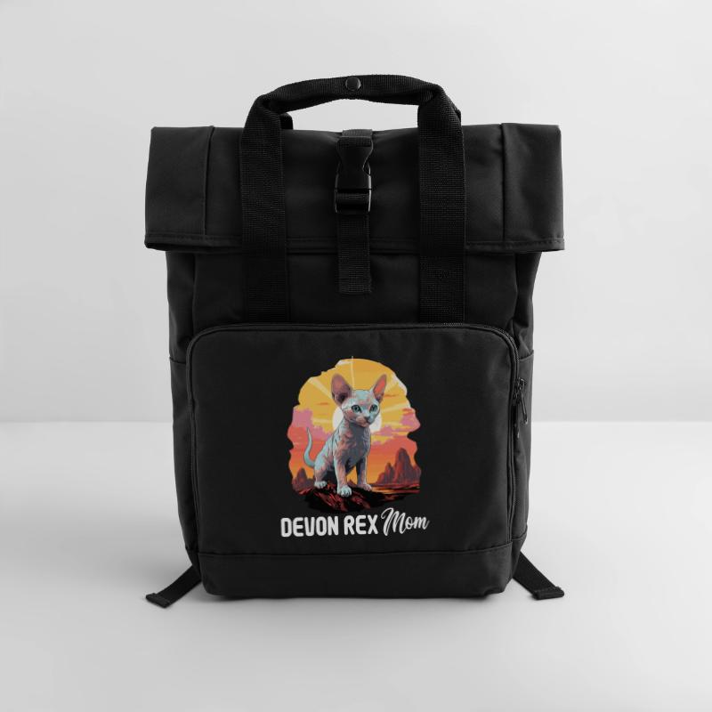 Devon Rex Kätzchen Devon Rex Katze Rolltop Rucksack mit zwei Griffen