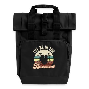 ICH WERDE IM KELLER SEIN - Rolltop Rucksack mit zwei Griffen - Schwarz - Vorne