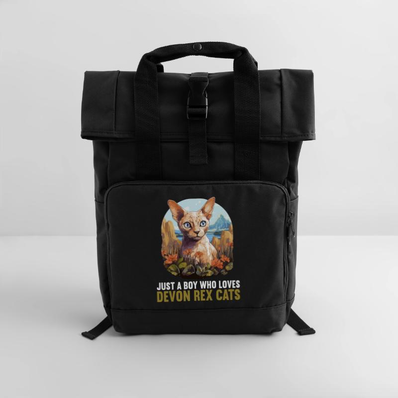 Devon Rex Kätzchen Devon Rex Katze Rolltop Rucksack mit zwei Griffen