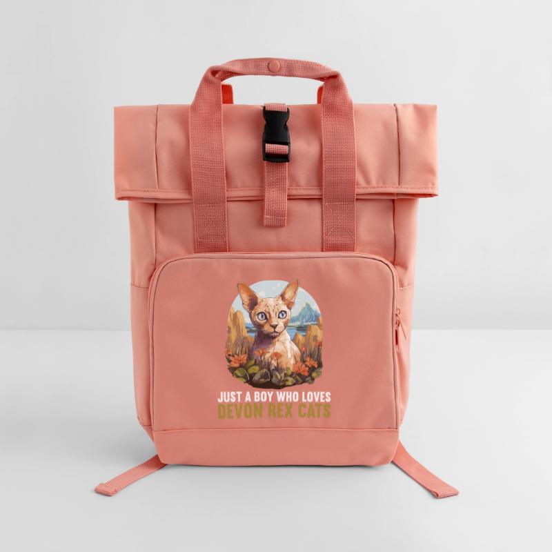 Devon Rex Kätzchen Devon Rex Katze Rolltop Rucksack mit zwei Griffen