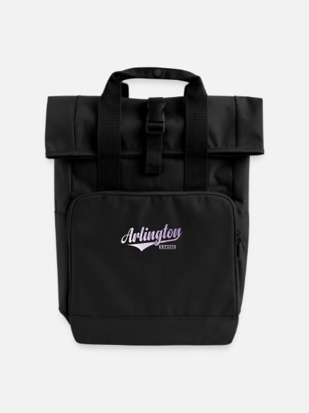 Arlington, Kansas, a city in Kansas - Roll Top Backpack with Two Handles - black