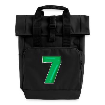 7 grün nummer - Rolltop Rucksack mit zwei Griffen - Schwarz - Vorne